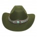 Ethnic Tibetan Cowboy Hat (Forest Green)