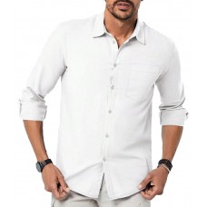 Men's Cotton Blend Full Sleeve Solid Shirt with Pocket