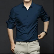 Men's Regular Fit Full Sleeve Poly Satin Silk Shirt