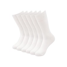 Men's Formal Solid Colored Calf Length/Crew Length Socks (Free Size) Made with Finest Cotton- Combo Pack. Comfort Fit Socks - Stylish, Durable, and Breathable Everyday Essentials. Pack of 6
