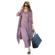 Women's Rayon Blend Solid Straight Kurta with Pant & Dupatta