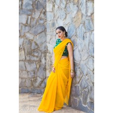Solid Fashion Faux Georgette Saree